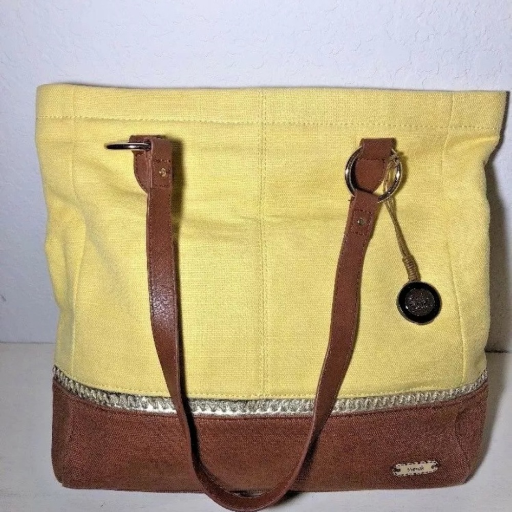 The Sak Indio Fabric Yellow Handbag Holder Zip